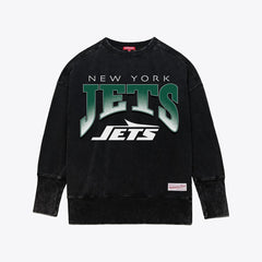 New York Jets Women's Delineate Mineral Wash Crewneck Sweatshirt - Black for sale