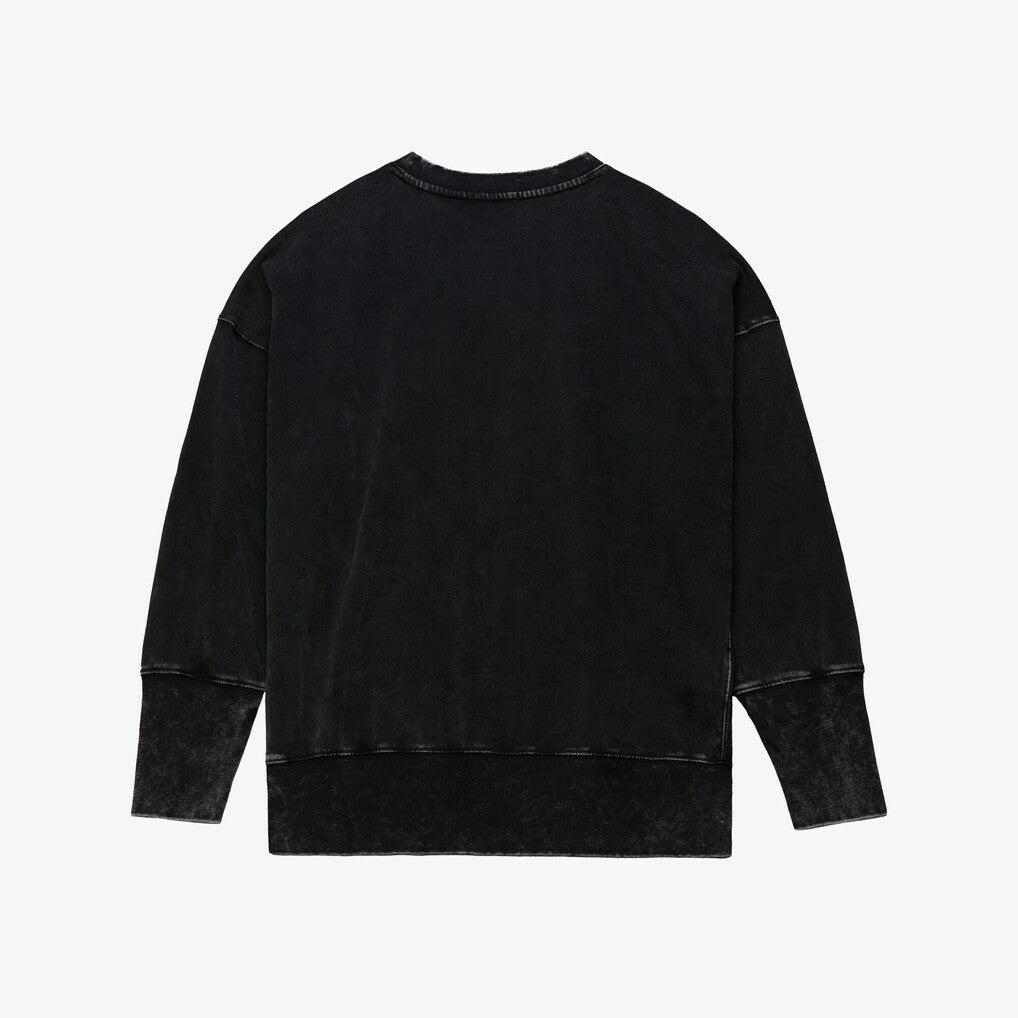 San Francisco 49ers Women's Delineate Mineral Wash Crewneck Sweatshirt - Black outlet