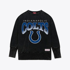 Indianapolis Colts Women's Delineate Mineral Wash Crewneck Sweatshirt - Black for sale