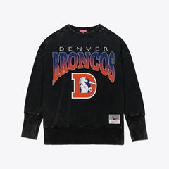 Denver Broncos Women's Delineate Mineral Wash Crewneck Sweatshirt - Black online