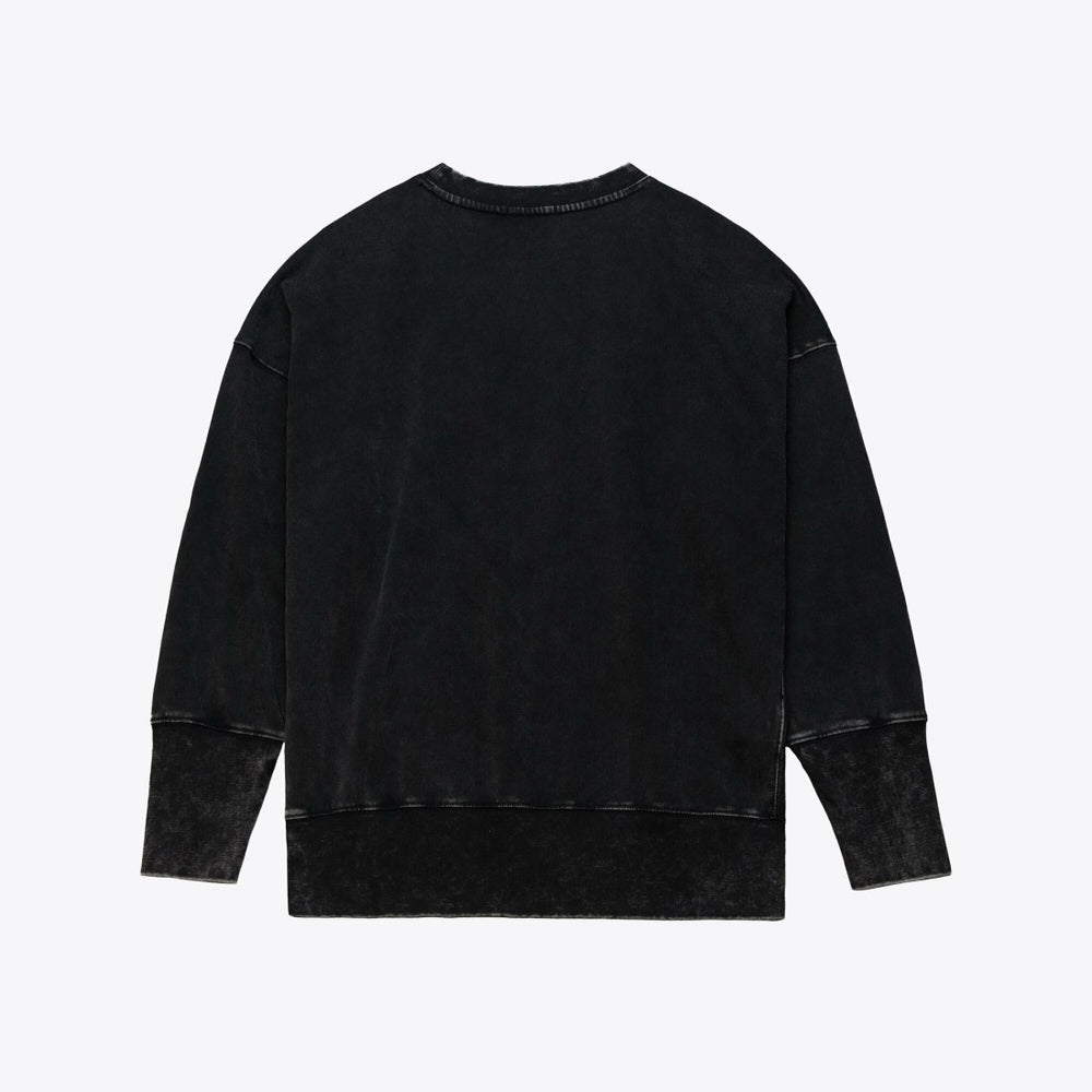 Green Bay Packers Women's Delineate Mineral Wash Crewneck Sweatshirt - Black online