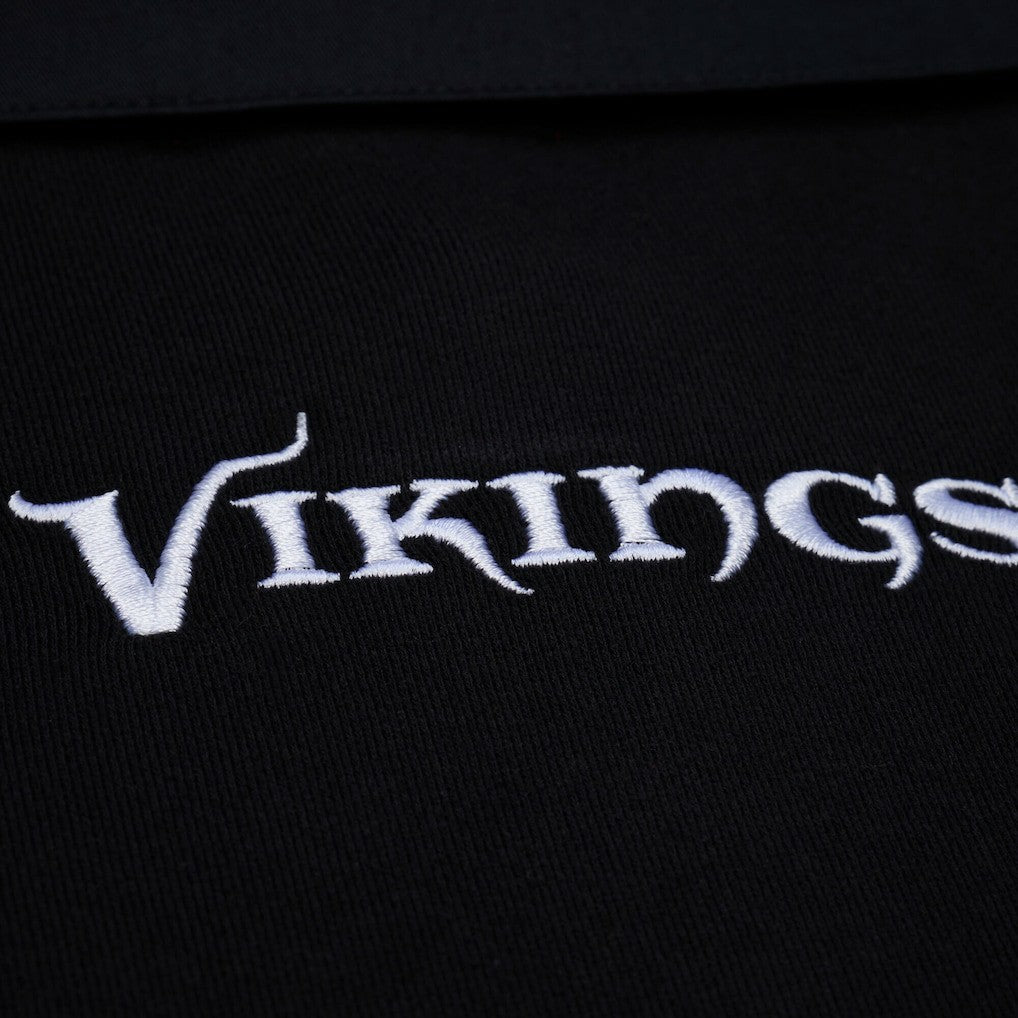 Minnesota Vikings Women's Cropped Long Sleeve Rugby Polo - Black discount