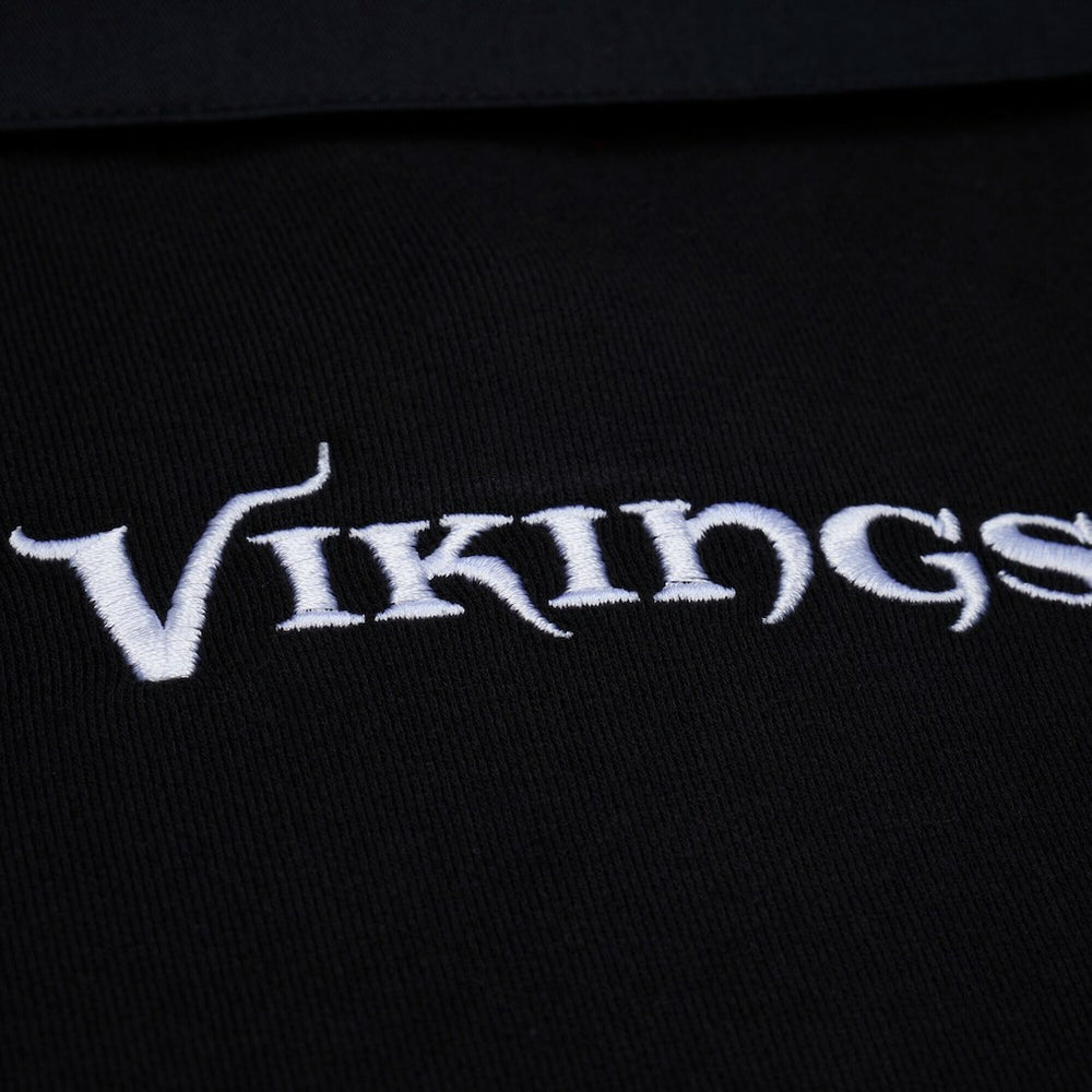 Minnesota Vikings Women's Cropped Long Sleeve Rugby Polo - Black discount