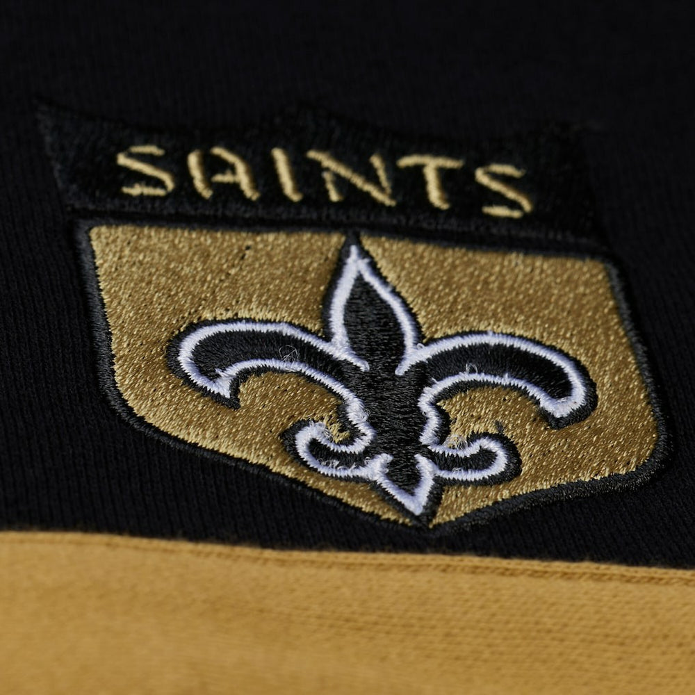 New Orleans Saints Women's Cropped Long Sleeve Rugby Polo - Black on sale
