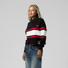 Buffalo Bills Women's Throwback Cropped Long Sleeve Rugby Polo - Black online