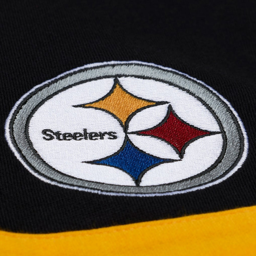 Pittsburgh Steelers Women's Cropped Long Sleeve Rugby Polo - Black on sale