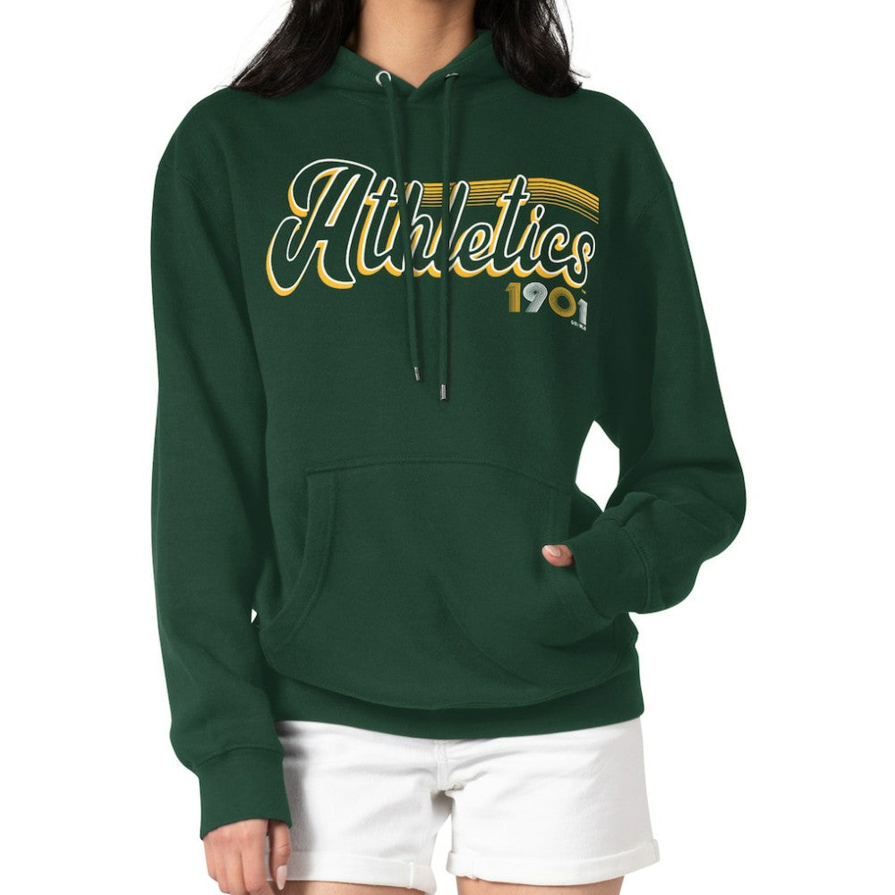 Athletics Starter Women's Groovy Script Team Fleece Pullover Hoodie - Green