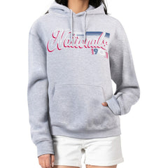 Washington Nationals Starter Women's Groovy Script Team Fleece Pullover Hoodie - Gray