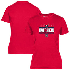 Alexander Ovechkin Washington Capitals Levelwear Women's NHL All-Time Leading Goal Scorer Milestone Stars Name & Number Maddox T-Shirt Red