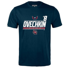 Alexander Ovechkin Washington Capitals Levelwear NHL All-Time Leading Goal Scorer Milestone Name & Number Richmond T-Shirt Navy