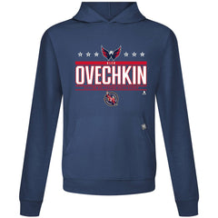 Alexander Ovechkin Washington Capitals Levelwear NHL All-Time Leading Goal Scorer Milestone Stars Name & Number Relay Pullover Hoodie Navy