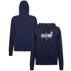 Alexander Ovechkin Washington Capitals Levelwear Women's NHL All-Time Leading Goal Scorer Milestone Stripes Name & Number Adorn Pullover Hoodie Navy