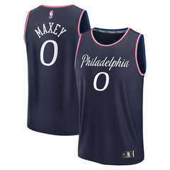 Tyrese Maxey Philadelphia 76ers Youth 2025/26 City Edition Fast Break Jersey - Navy | Fanatics for sale