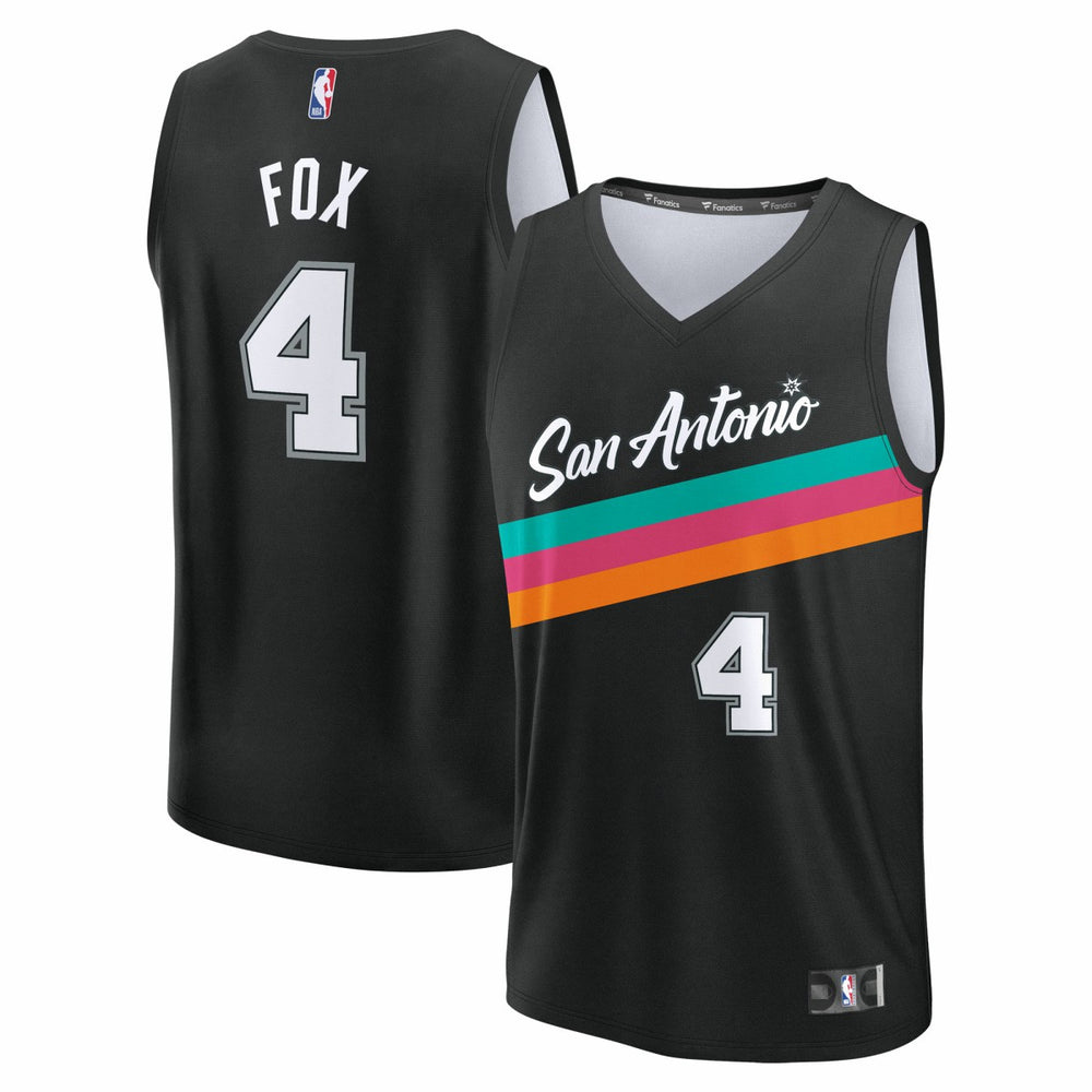 De'Aaron Fox San Antonio Spurs Youth 2025/26 City Edition Fast Break Jersey - Black | Fanatics shop