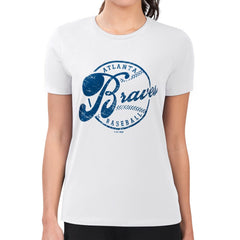 Atlanta Braves G-III 4Her by Carl Banks Women's Super-Slim Fit Lightweight Distressed Baseball Team T-Shirt - White