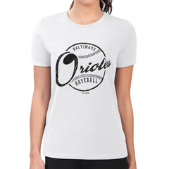 Baltimore Orioles G-III 4Her by Carl Banks Women's Super-Slim Fit Lightweight Distressed Baseball Team T-Shirt - White