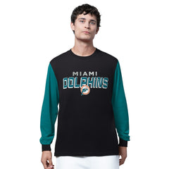 Miami Dolphins Starter Thursday Night Gridiron Long Sleeve T-Shirt - Black/Aqua outlet