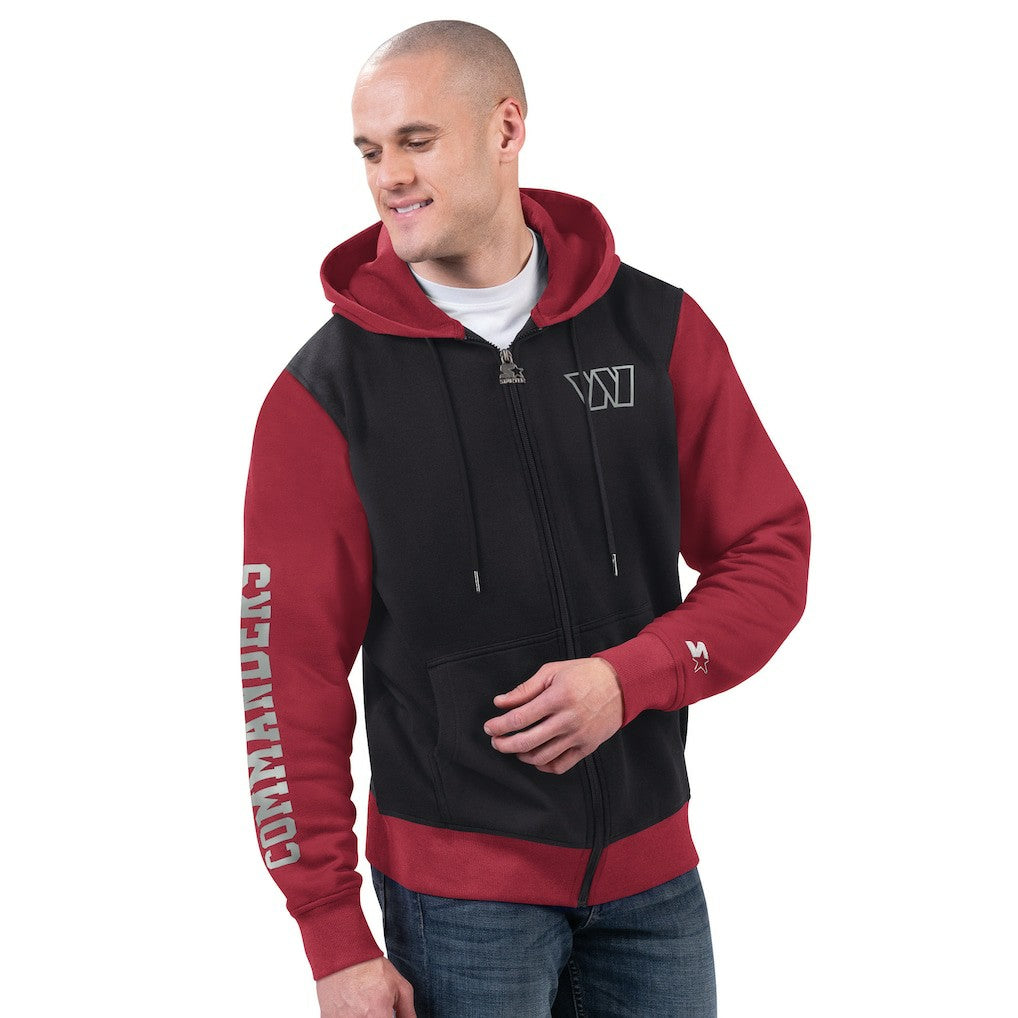 Washington Commanders Starter Thursday Night Gridiron Full-Zip Hoodie - Black/Burgundy on sale