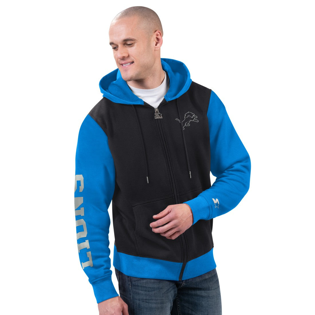 Detroit Lions Starter Thursday Night Gridiron Full-Zip Hoodie - Black/Blue online