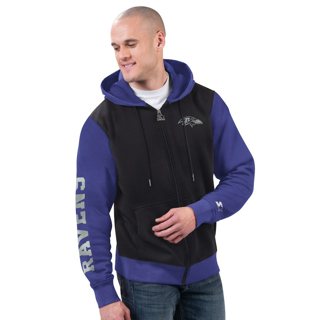 Baltimore Ravens Starter Thursday Night Gridiron Full-Zip Hoodie - Black/Purple discount