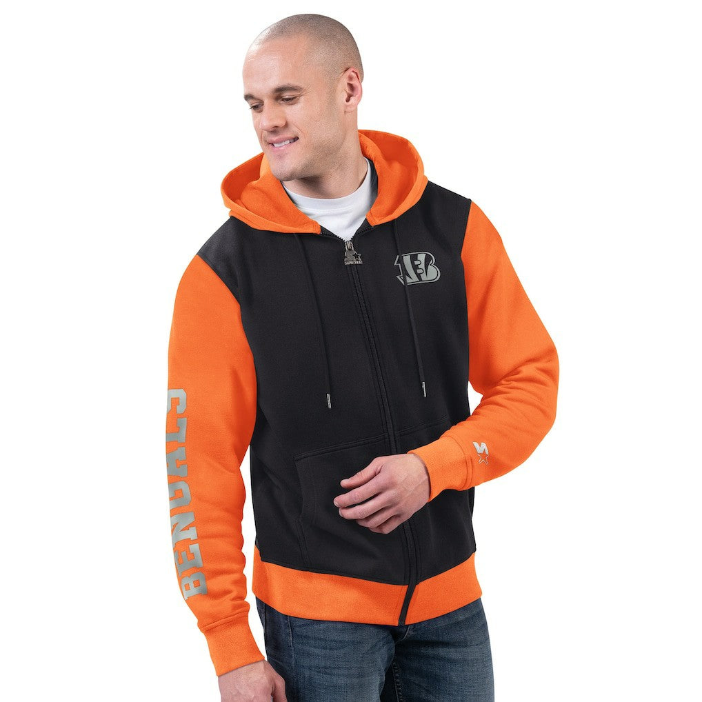 Cincinnati Bengals Starter Thursday Night Gridiron Full-Zip Hoodie - Black/Orange for sale