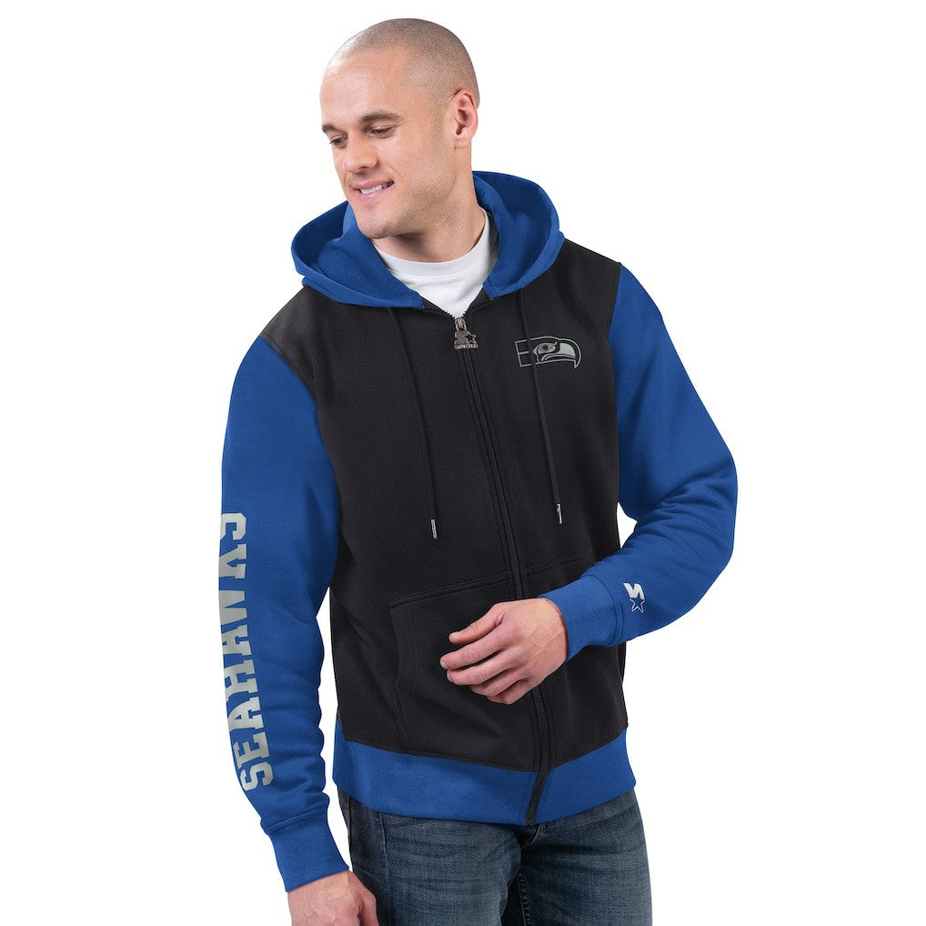 Seattle Seahawks Starter Thursday Night Gridiron Full-Zip Hoodie - Black/Royal outlet