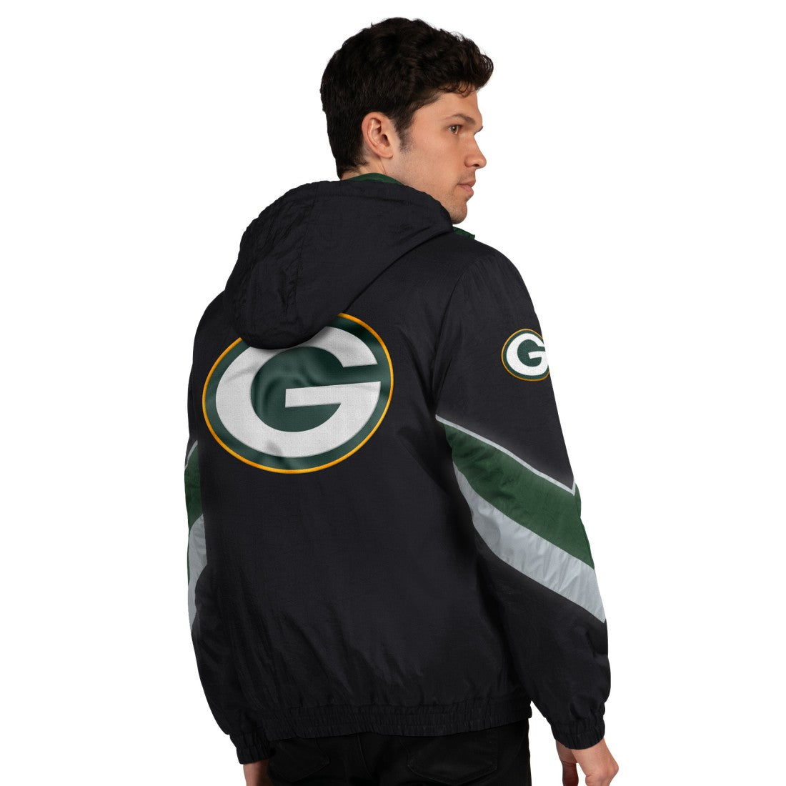 Green Bay Packers Starter Thursday Night Gridiron Full-Zip Jacket - Black/Green discount