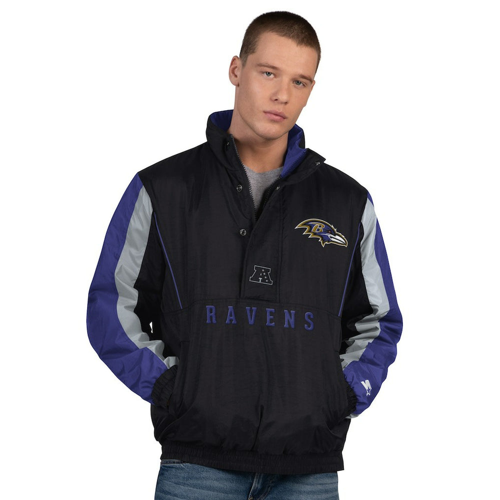 Baltimore Ravens Starter Thursday Night Gridiron Half-Zip Jacket - Black outlet