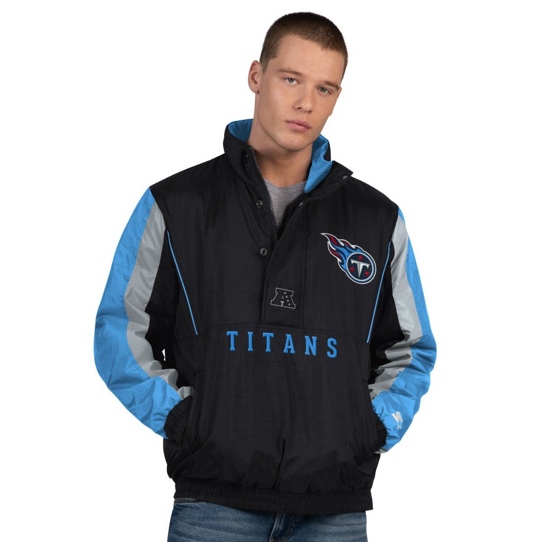 Tennessee Titans Starter Thursday Night Gridiron Half-Zip Jacket - Black for sale