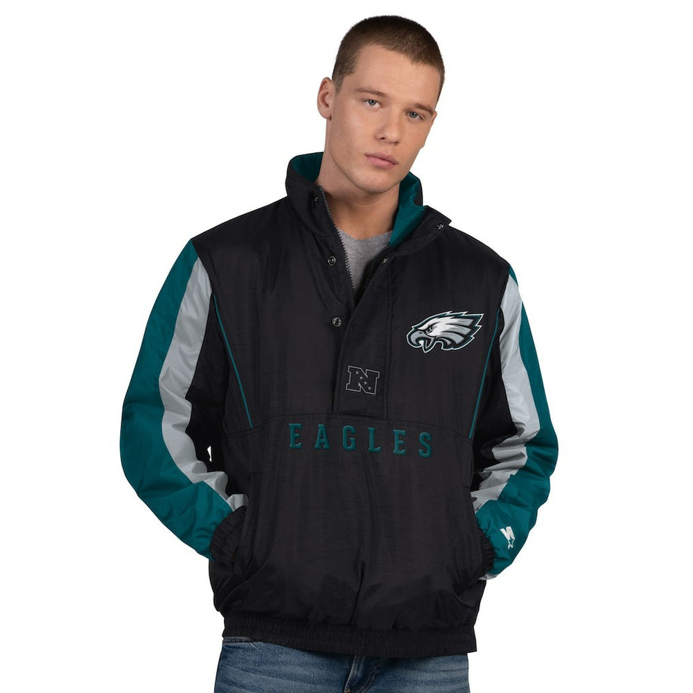 Philadelphia Eagles Starter Thursday Night Gridiron Half-Zip Jacket - Black cheap