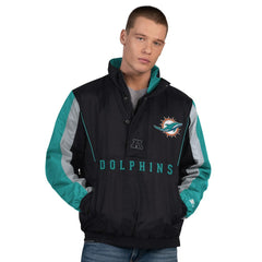 Miami Dolphins Starter Thursday Night Gridiron Half-Zip Jacket - Black cheap