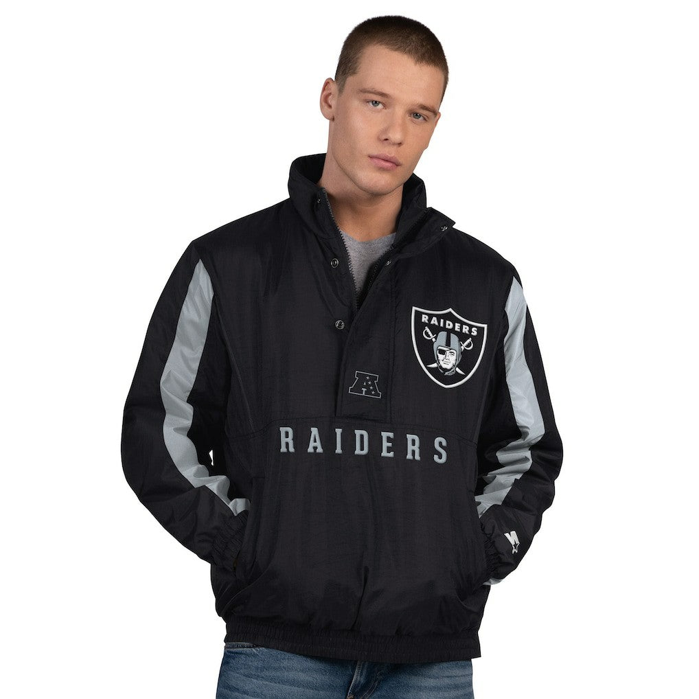 Las Vegas Raiders Starter Thursday Night Gridiron Half-Zip Jacket - Black on sale