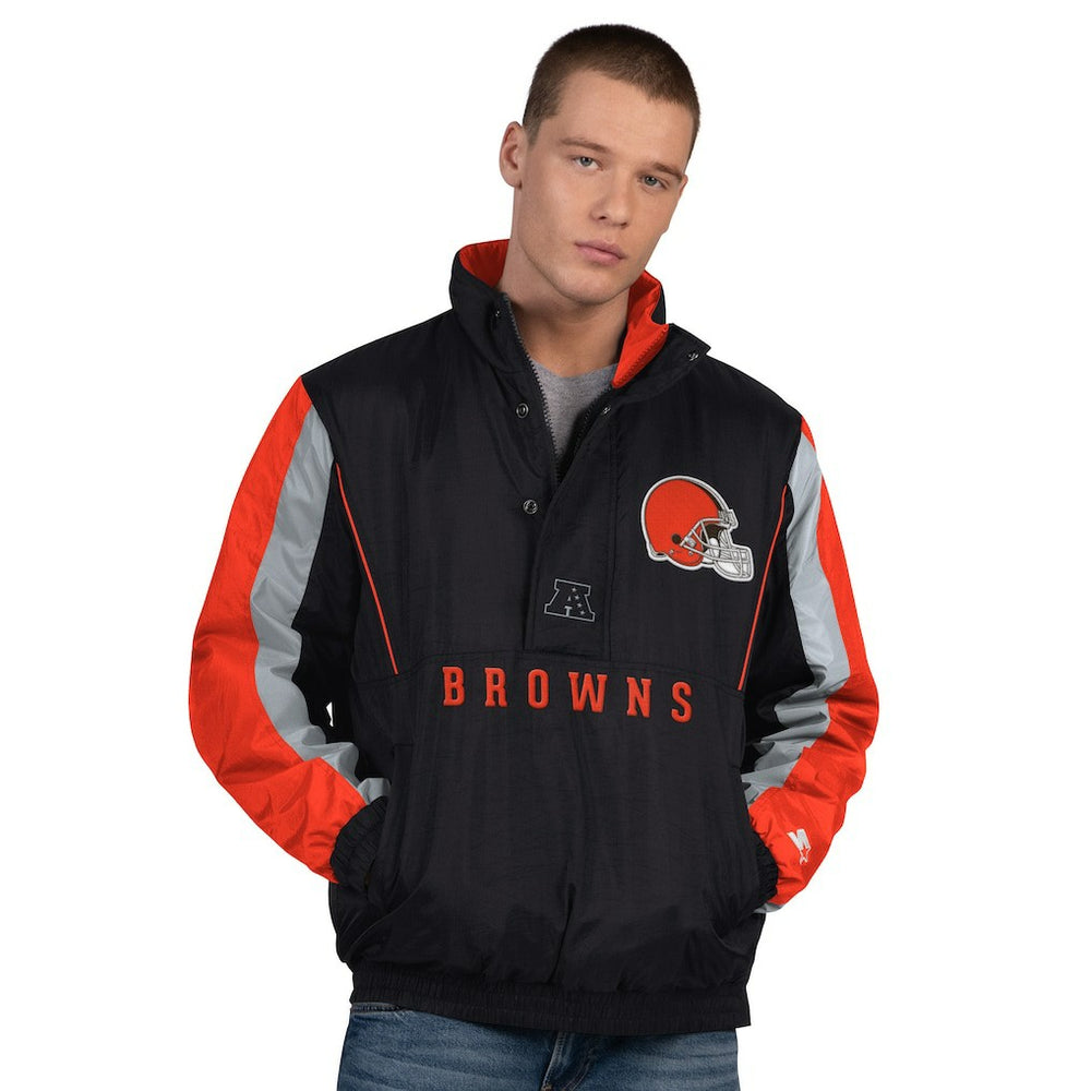 Cleveland Browns Starter Thursday Night Gridiron Half-Zip Jacket - Black outlet