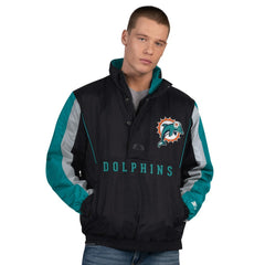Miami Dolphins Starter Thursday Night Gridiron Vintage Logo Half-Zip Jacket - Black outlet