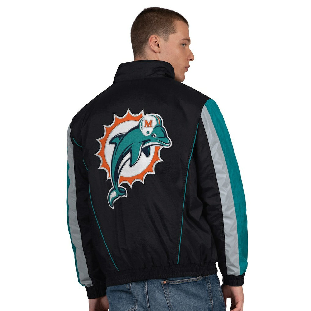 Miami Dolphins Starter Thursday Night Gridiron Vintage Logo Half-Zip Jacket - Black outlet