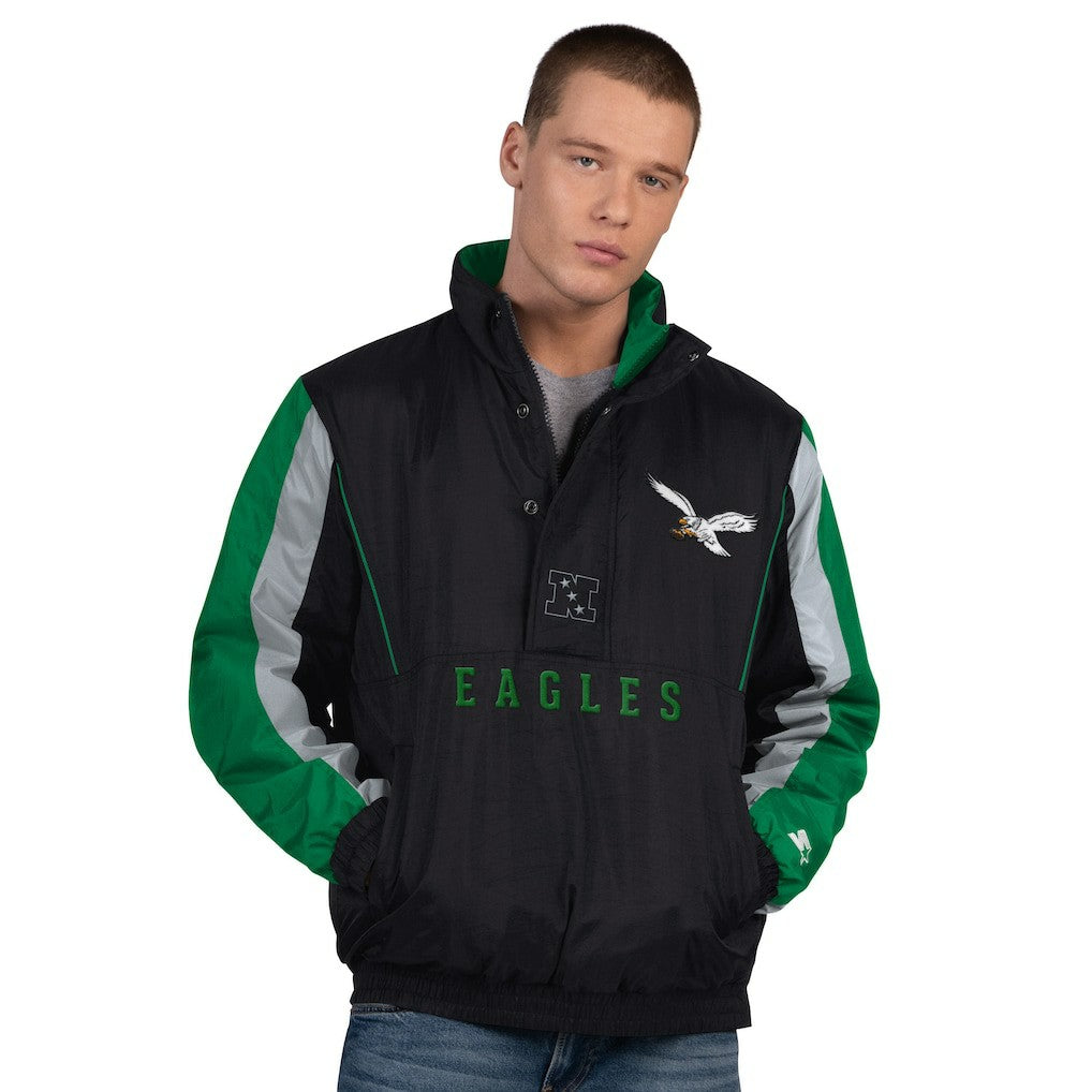 Philadelphia Eagles Starter Thursday Night Gridiron Vintage Logo Half-Zip Jacket - Black for sale