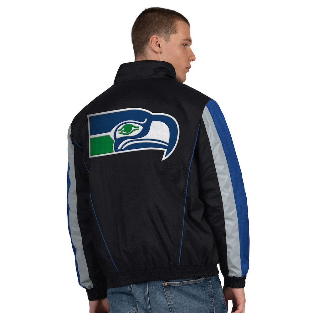 Seattle Seahawks Starter Thursday Night Gridiron Vintage Logo Half-Zip Jacket - Black online