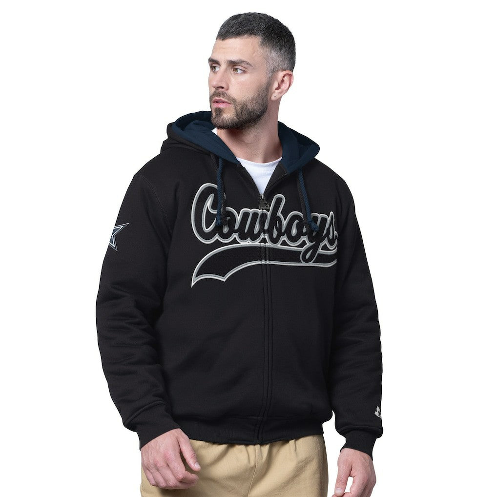 Dallas Cowboys Starter Big Shot Full-Zip Double Hoodie - Black outlet