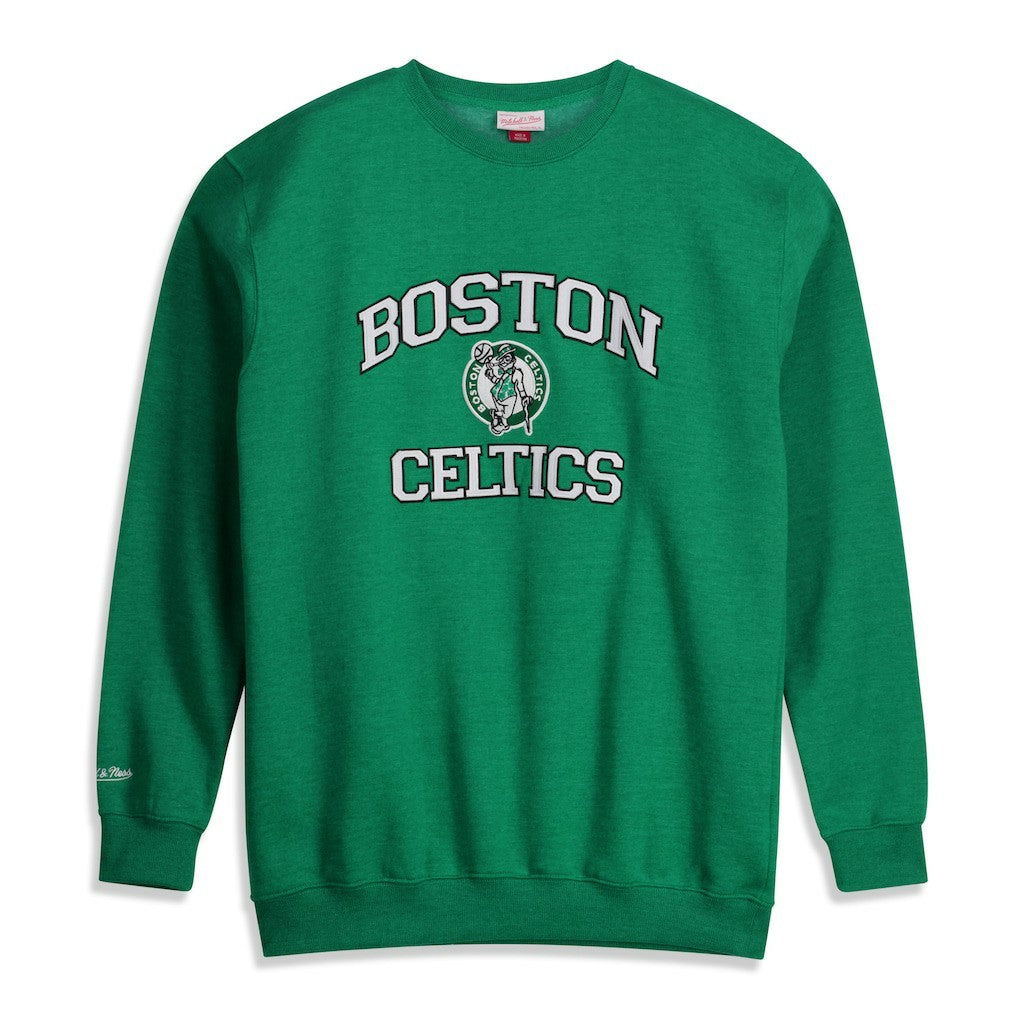 Boston Celtics Hardwood Classics Big & Tall Crewneck Sweatshirt - Heather Kelly Green | Mitchell & Ness for sale