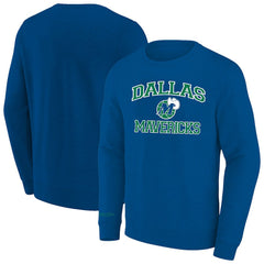 Dallas Mavericks Hardwood Classics Big & Tall Crewneck Sweatshirt - Heather Blue | Mitchell & Ness for sale