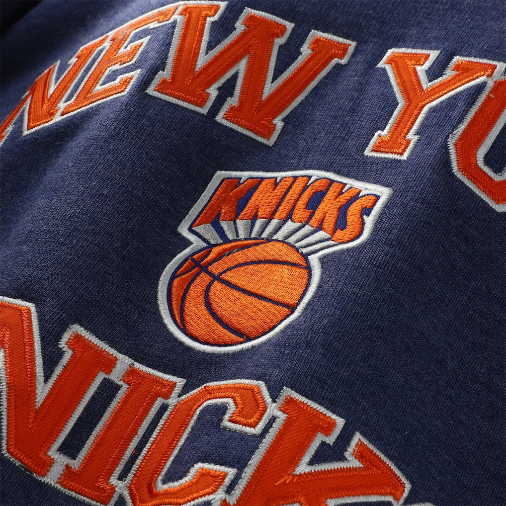 New York Knicks Hardwood Classics Big & Tall Crewneck Sweatshirt - Heather Blue | Mitchell & Ness online
