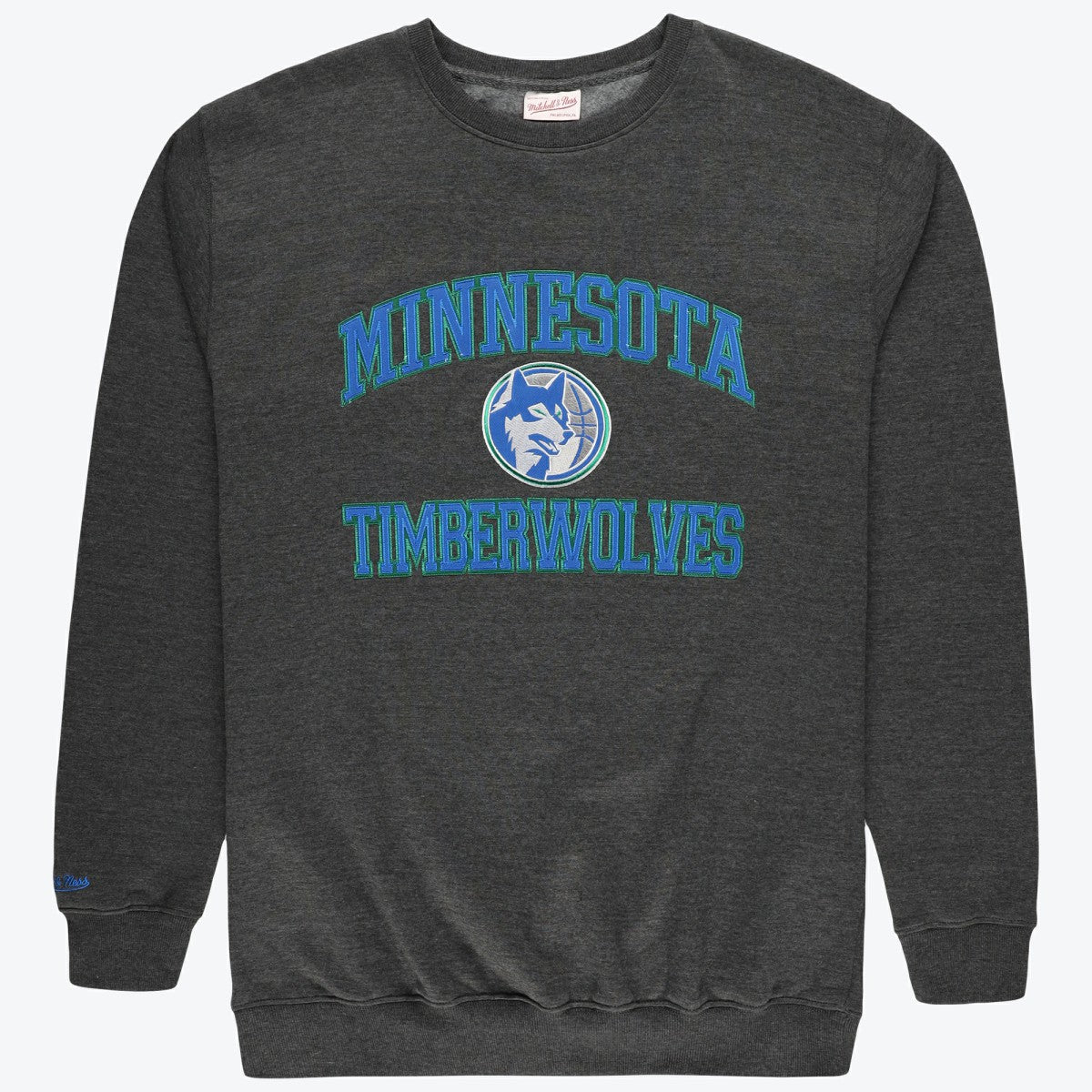 Minnesota Timberwolves Hardwood Classics Big & Tall Crewneck Sweatshirt - Heather Charcoal | Mitchell & Ness outlet