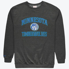 Minnesota Timberwolves Hardwood Classics Big & Tall Crewneck Sweatshirt - Heather Charcoal | Mitchell & Ness outlet
