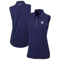 Detroit Tigers Women's Tend The Ball Sleeveless Polo - Navy | Columbia