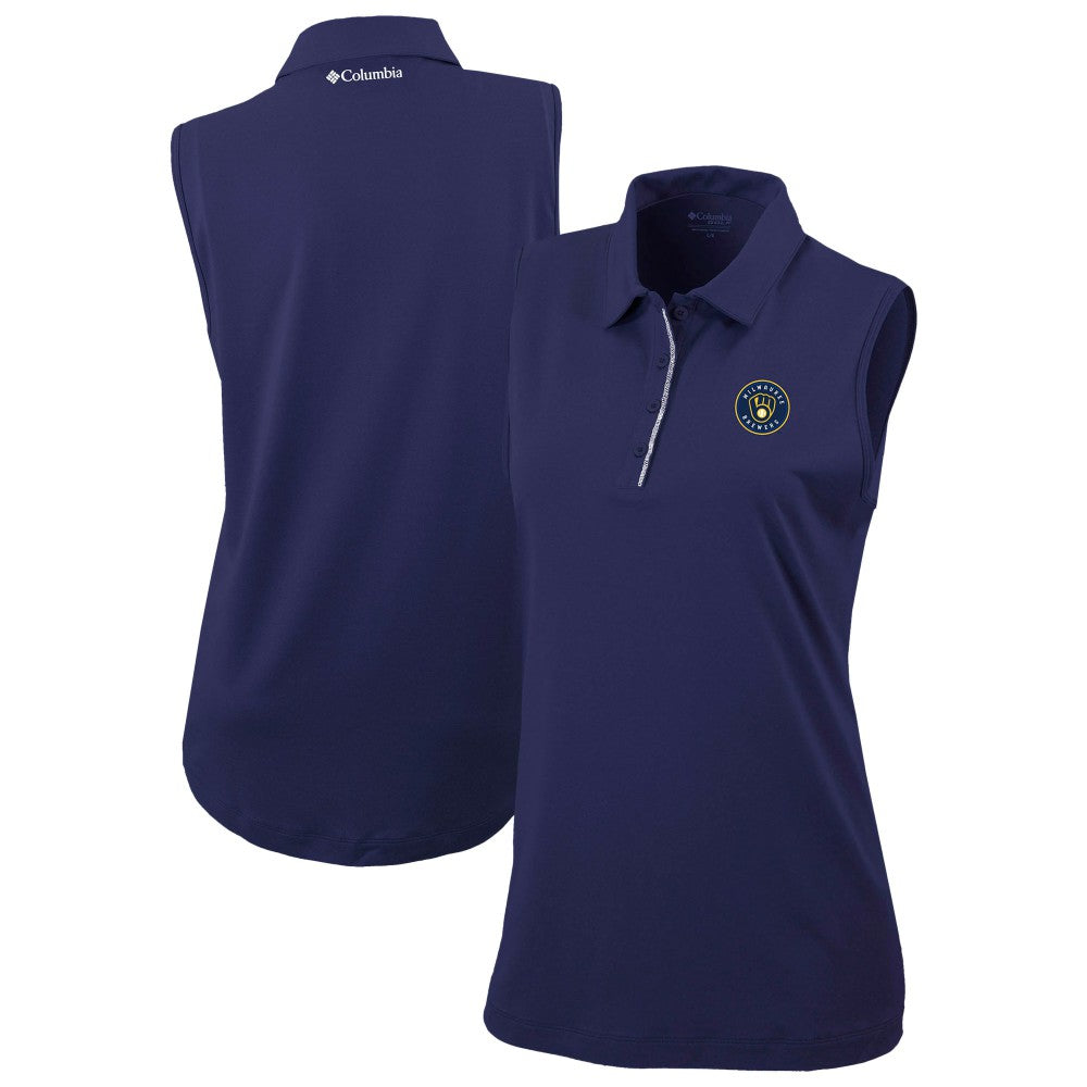 Milwaukee Brewers Women's Tend The Ball Sleeveless Polo - Navy | Columbia