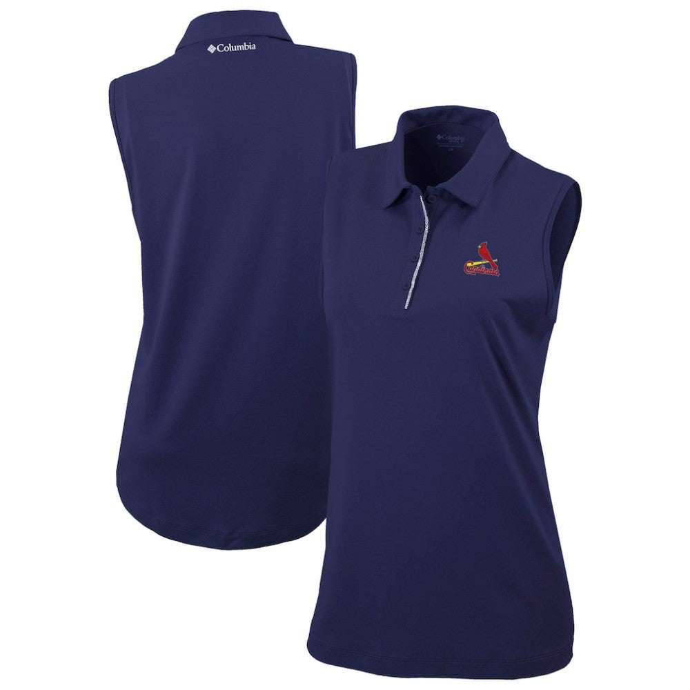 St. Louis Cardinals Women's Tend The Ball Sleeveless Polo - Navy | Columbia