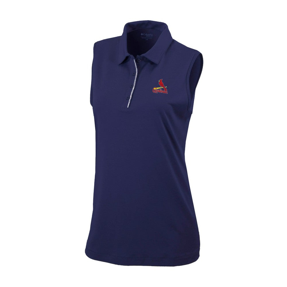 St. Louis Cardinals Women's Tend The Ball Sleeveless Polo - Navy | Columbia