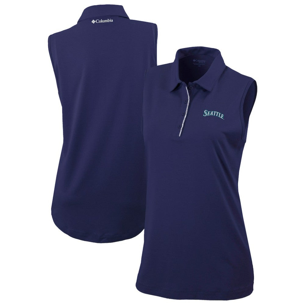 Seattle Mariners Women's Tend The Ball Sleeveless Polo - Navy | Columbia