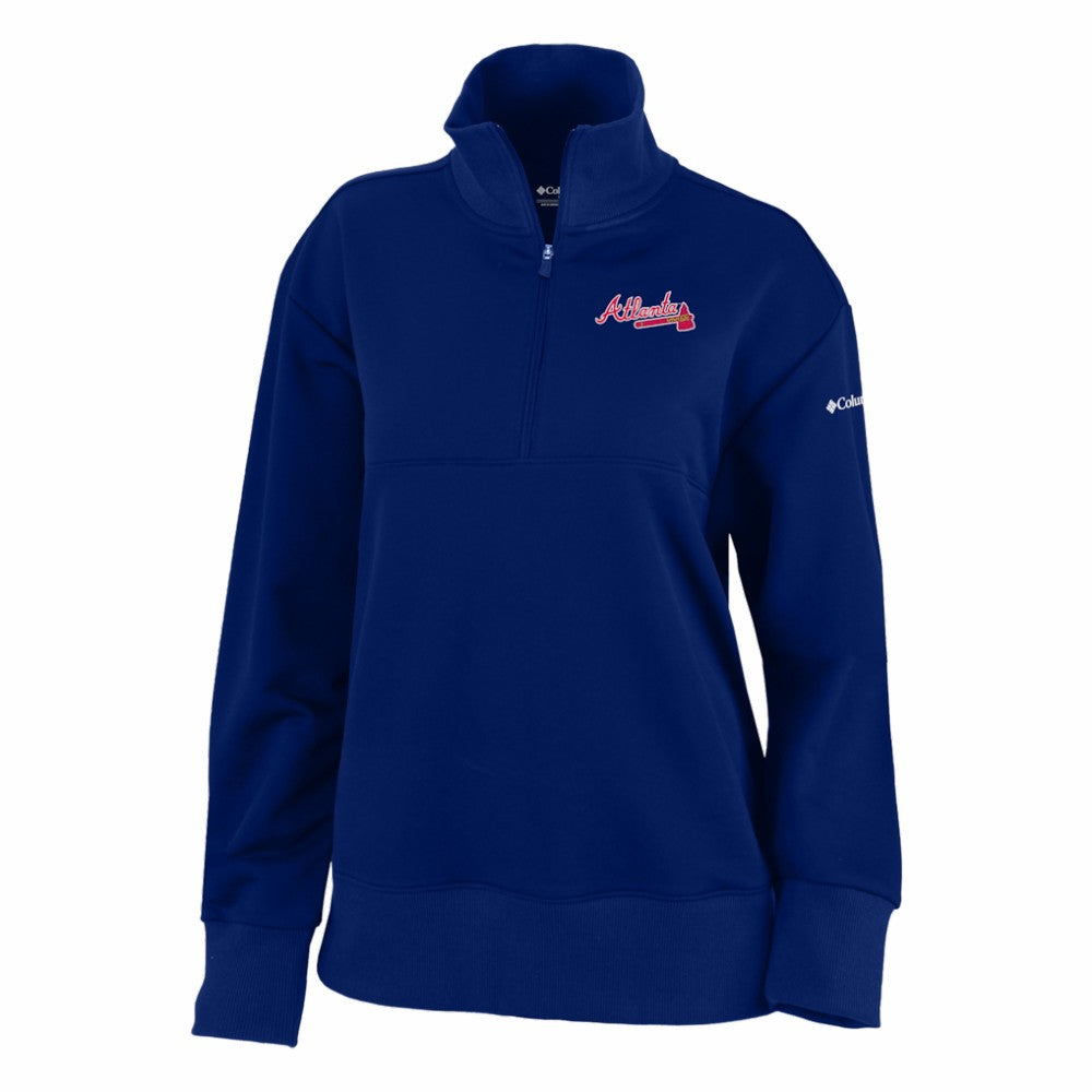 Atlanta Braves Women's Birchwood Hills Quarter-Zip Pullover - Navy | Columbia