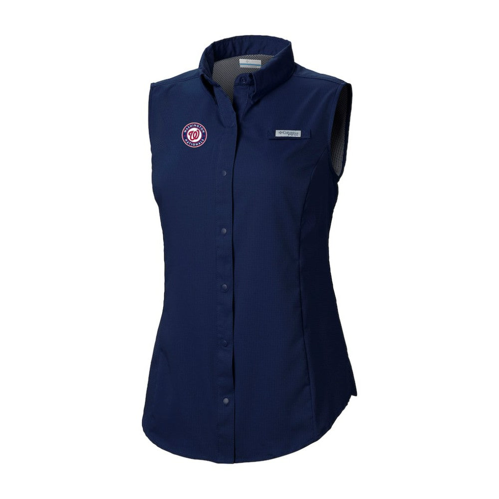 Washington Nationals Women's Tamiami Sleeveless Shirt - Navy | Columbia